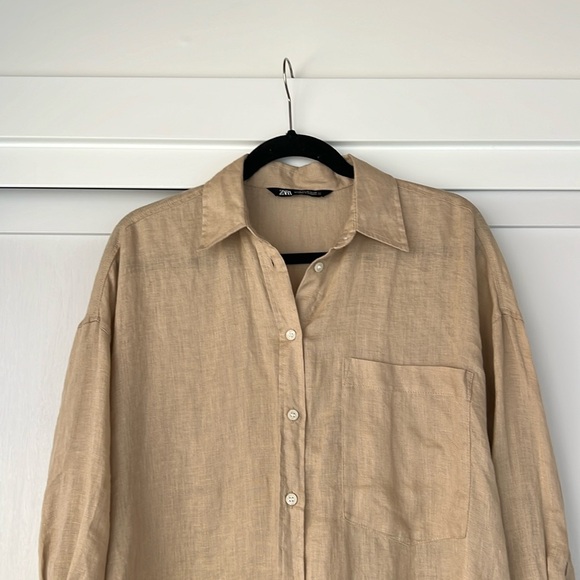 Zara Linen Shirt - Beige - XS - Picture 4 of 5
